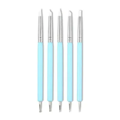 New 6 Colors 5Pcs/Set Stainless Steel Two Head Sculpting Polymer and Soft Pottery Clay Tool Silicone Modelling Art Shaper Tools