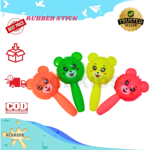 Mainan Anak Rubber Stick Mainan Music Stick Rattle Mainan Boneka Lampu Musik
