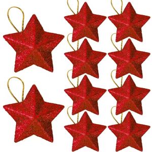 Dozoey การตกแต่งคริสต์มาสจี้ห้อยประดับต้นคริสต์มาสเป้สตรีดาวระยับสีทอง60ชิ้นสำหรับบ้าน Navidad งานเลี้ยงปีใหม่ของขวัญ DIY