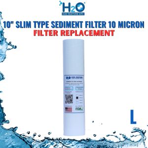 Sediment Filter 10" x 2.5" 10 Micron 1 PC Slim Type Hydrosep Sediment Filter H2O Restore Sediment Filter