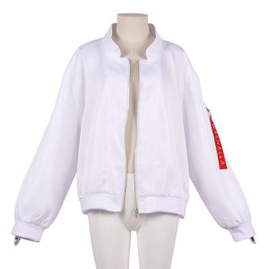 Anime Tokyo Revengers Costumes Hanemiya Kazutora Coat For Men Women Zipper Sportswear White Jacket Air Force Coat