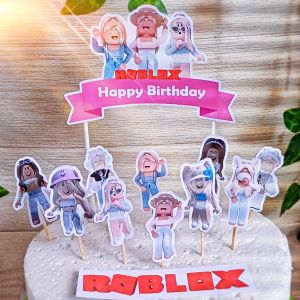 Topper Cake Custom Nama Roblox Cewek (Girl) untuk Dekorasi / Hiasan Kue Ulangtahun