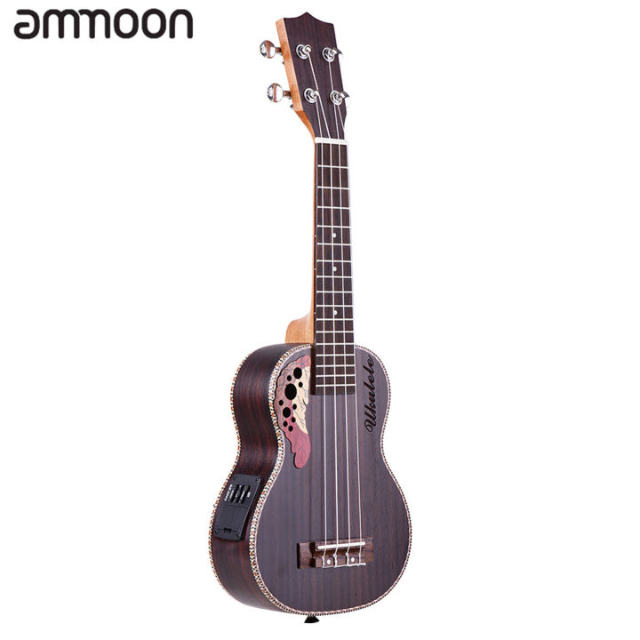 ammoon Spruce 21" Acoustic Ukulele 15 Fret 4 Strings Stringed Musical