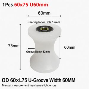 WENYOU 1Pcs U-Groove Con lăn ổ bi chữ U Chống mài mòn Nylon Con lăn cửa trượt Ma sát thấp Con lăn ray cửa sổ Dành cho cửa và cửa sổ trượt