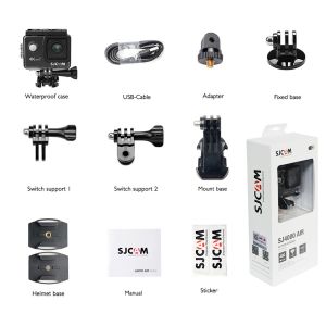 SJCAM SJ4000 Air Action Camera | 4K 30fps | 30M Waterproof | 5X Zoom | Complete Mounts & Waterproof Accessories | Motorcycle Riding Diving