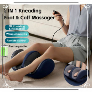 * BLUE Foot Massager Remote Control Rotating Acupressure Foot Massage With Heating Leg Massager