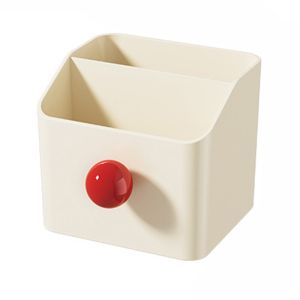 ECOCOKU น่ารักน่ารักๆ ที่วางแปรงแต่งหน้า สไตล์ครีม สร้างสรรค์และสร้างสรรค์ ถังเก็บแปรงแต่งหน้า มัลติฟังก์ชั่ ลูกบอลหลากสี ที่ใส่ปากกา อุปกรณ์เสริมโต๊ะ