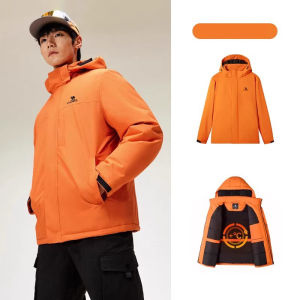 Cameljeans กางเกงยีนส์ผู้ชายกางเกงยีนส์หมวกแบบถอดได้แจ็คเก็ตฤดูใบไม้ร่วงฤดูหนาวกลางแจ้งหนากันลมกันน้ำแจ็คเก็ตผ้าฝ้าย