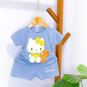 Bộ quần áo cọc tay mùa hè in hoạt hình ngộ nghĩnh cho bé