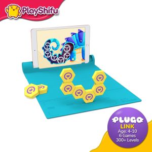PlayShitfu Plugo Link - STEM Puzzles Kit | Magnetic Building Blocks | Educational Toy Gift for Boys&Girls Ages 4-10 (works with iPadsiPhones Samsung tables/phones Fire tables)