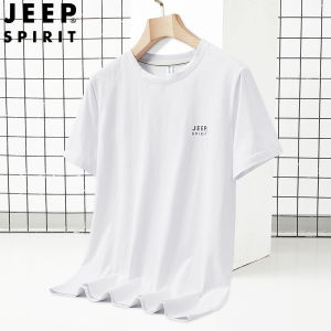 Jeep Spirit Áo phông nam áo thun thể thao thoáng khí cotton nguyên chất Áo Phông Ngắn Tay Cổ quá khổ