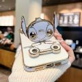 Soft Case Oppo A53 A53s A33 4G 2020 Silicon Dudukan Miror Cute Stich Plating Handphone. 
