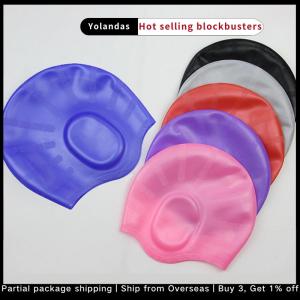 [Yolandas] Adults High Elastic Swimming Caps Men Women Waterproof Swimming Pool Cap Protect Ears Long Hair Large Silicone Diving Hat