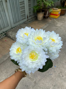 Cành hoa cúc đóa 9 bông - Hoa vải phụ kiện trang trí