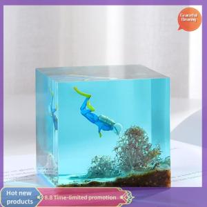 Graceful Diver 3D Micro Landscape Mini Resin Filling Charm Resin Jewelry Making Supplies Silicone Mold Filling Accessories For DIY Resin Crafts