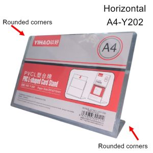 A4 A5 A6 Vertical Acrylic T L Stand Display for Menu Product Portrait QR Code Screen Pay Counter Table Display 亚克力展示牌