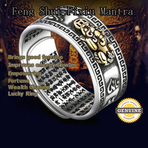 🎁🚘Nhẫn Thần Chú Chính Gốc Và Thịnh Hành Nhẫn Bạc Mạ Cho Nam Nhẫn May Mắn Bùa Phong Thủy Tỳ Hưu Nhẫn Có Thể Điều Chỉnh Cho Nữ🎁🚘Vòng May Mắn Charm Đựng Tiền😍Piyao Nhẫn SutraPixiu Trái Tim Retro Cho Nam Nữ Nhẫn Thần Chú