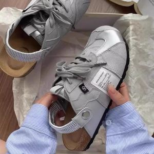 Giày Sandal Nữ LJSandals Kiểu Mới 2024 Đế Bằng Giày Birkent Thời Trang Một Chân
