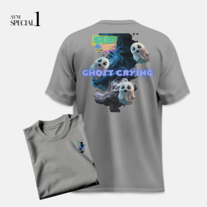 Kaos Ghosh Crying Katun Polos Leher U Pria Wanita - Desain Grafis Modern Nyaman