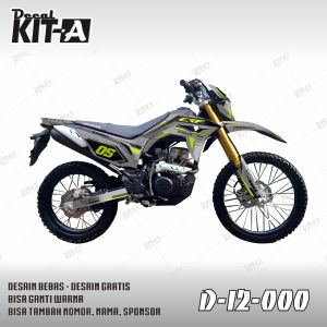 Decal Honda CRF 150L MOTIF ABU KUNING STABILO FLUO SUPERMOTO PREMIUM D-I2-046