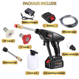 Wireless Car Washer 24V Lithium Battery Portable High Pressure Washer Clean Water Gun Gun Washers