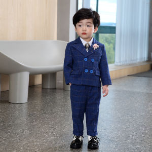 2PCS Kid Blazer Handsome Boy Wedding Pageboy Birthday Piano Formal Prom Suit Set For Children