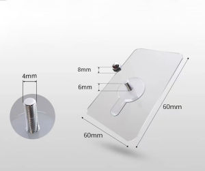 10 Miếng Dán Tường Kèm Ốc Đinh Vít Để Treo Đồ Gắn Giá Kệ Dán Thanh Chắn Giường Chịu Lực 5Kg
