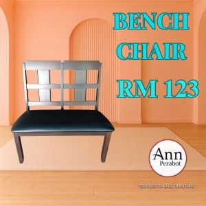 (PERABOT ANN) WOODEN CHAIR / PVC CUSHION SEAT / BENCH CHAIR