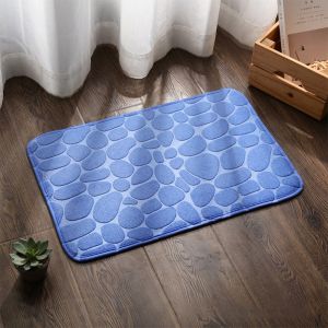 UNMEGONI Non-slip Bath Mat Cobblestone Thickened Shower Doormat Practical Absorbent Bathtub Floor Rug