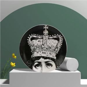 LZD  Decorative Tray Home Decoration 8 Ceramic Plate-Inch Background Wall Wall-Plate Wall Decoration and Hanging Decoration Nordic Style Artistic Face Hanging Dish