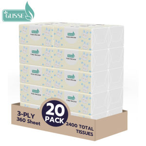 GLISSE Tisu Wajah 360 Lembar Tisu Wajah Halus dan Lembut 3 Lapis