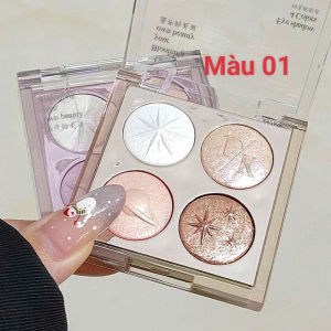 (HCM) Bảng Phấn Mắt Bốn Màu Mi Ni DIKALU Có Nhũ Kim Tuyến Lấp Lánh Ánh Sao Xinh  Tông Hồng NâuCam Đất
