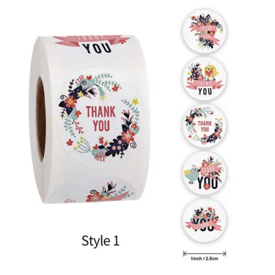 [ 1 ROLL ISI 500 PCS ] Stiker Label Produk Makanan Tulisan Thank You For Your Order - Stiker Craft - Stiker Packing
