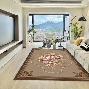 (ม้วนส่ง)พรมโทนสีน้ำตาล3D (368 ฟุต) อัดเรียบ ไม่อมฝุ่น พร้อมส่งจากไทย