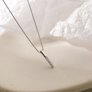 【Korean Original】Shining Single Diamond Six-claw Necklaces For Women Fashion Simple Zircon Temperament All-match Clavicle Chain Birthday Gifts Jewelry Accessories