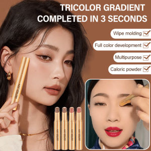 Creat 3D Look[A Touch of Three Colors] Golden Diamond Three-Color Eyeshadow Stick/Wipe Molding Full Color Multipurpose Waterproof Natural Long-Lasting Makeup Eyeshadow/金钻三色眼影棒