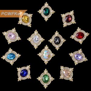 【PCWFKef】 21x24mm kim loại flatback Rhinestone nút giày quần áo đồ trang trí Handmade DIY trang sức phụ kiện