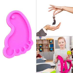 Little Foot Keychain Silicone Mold with Hole Keyring Pendant Handmade Mold Valentines Day Birthday Gift