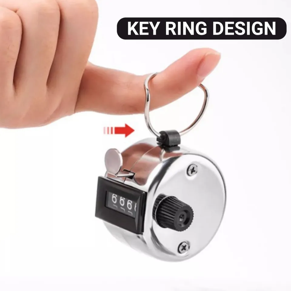 Buachois Handteller, 4-cijferige nummer draagbare handteller, mini metalen riemklikker digitale houder handmatige tellerklikker voor sportspellen Buachois Handteller, 4-cijferige nummer draagbare handteller, mini metalen riemklikker digitale houder handmatige tellerklikker voor sportspellen