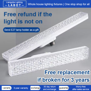 Babalux 2pcs/4pcs E27 LED Strip Light Crystal LED Bulb Crystal LED Light 15W 18W 24W 28W LED Panel Light Upgraded Ceiling Light Indoor Outdoor Universal High Bay Light with Free Lamp Holder