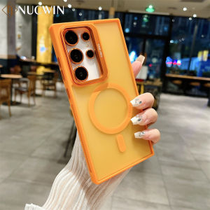 Matte for  Case For Samsung Galaxy S25 Ultra S24 Plus Wireless Charge Metal Lens Stand Holder PC Shockpoof Cover