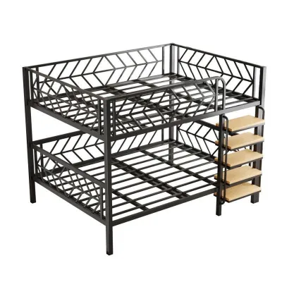 Bunk Iron Bed Apartment Space-Saving ChildrenS Bunk Beds Duplex Floor Loft Beds Simple Steel Art Elevated Beds