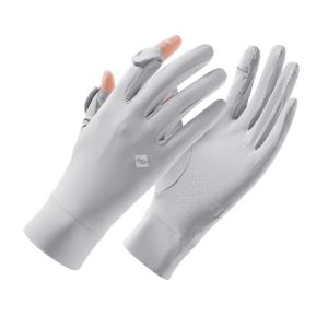 THANKSKY Chống tia UV Găng tay chống nắng cho phụ nữ Silicone chống trượt Thoáng khí Găng tay cưỡi ngựa bằng lụa lạnh Thời trang Nhanh khô Găng tay lái xe mùa hè Các quý cô