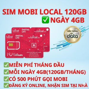 FREESHIP - CHƯA KÍCH HOẠT  Sim 4G mobifone mỗi ngày 4GB nội mạng miễn phí tặng tháng đầu