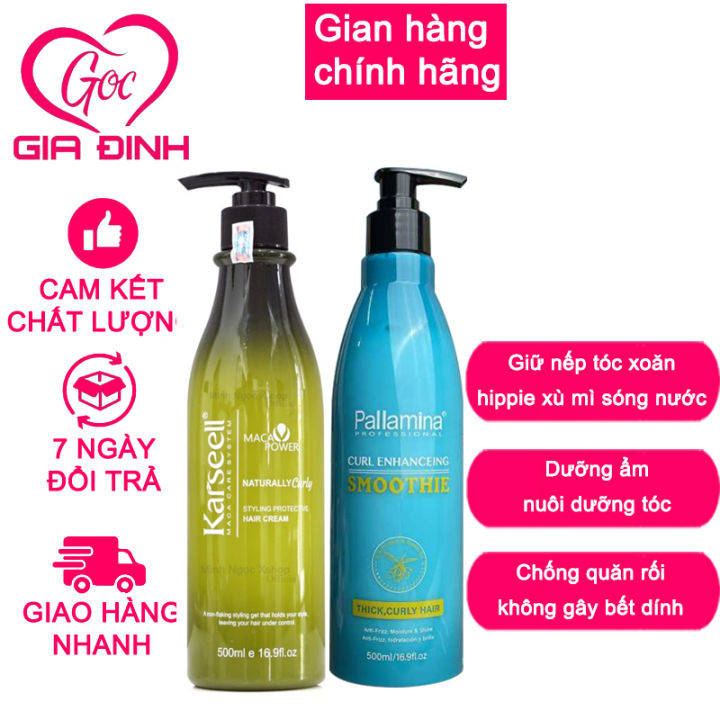 Gel bóp xoăn gel mềm giữ nếp tóc kem giữ nếp tạo kiểu tóc xoăn lơi xoăn xù mì xoăn sóng KARSEELL 500ML