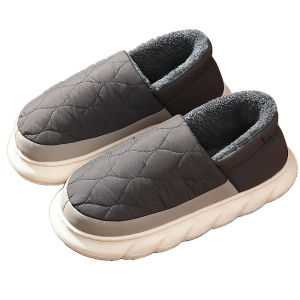 Comwarm New Winter Men Slippers Warm Home Cotton Shoes Indoor Thick Soled Non-slip Plush Slippers Bedroom Fur Slippers Plus Size