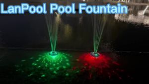 LanPool Floating Water Fountain with Underwater Lights Powered Pump Outdoor 3 Modes Sprinkler Waterfall Fountain for Inground Above Ground Pool Pond-Blue-1PC