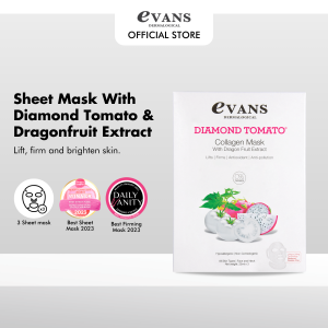 Evans Dermalogical Diamond Tomato Collagen Mask with Dragonfruit (3pcs)