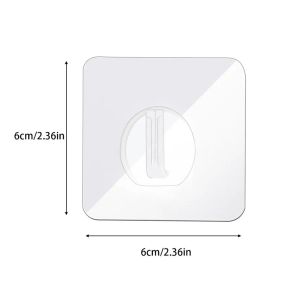 20Pcs Transparent Duty Wall Hooks / Plastic No Trace Waterproof Adhesive Hook Organizer Holder