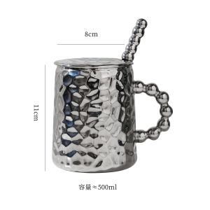 Home+ Ceramic Tea coffee Mug  Cup with Lid and Spoon for office household gift